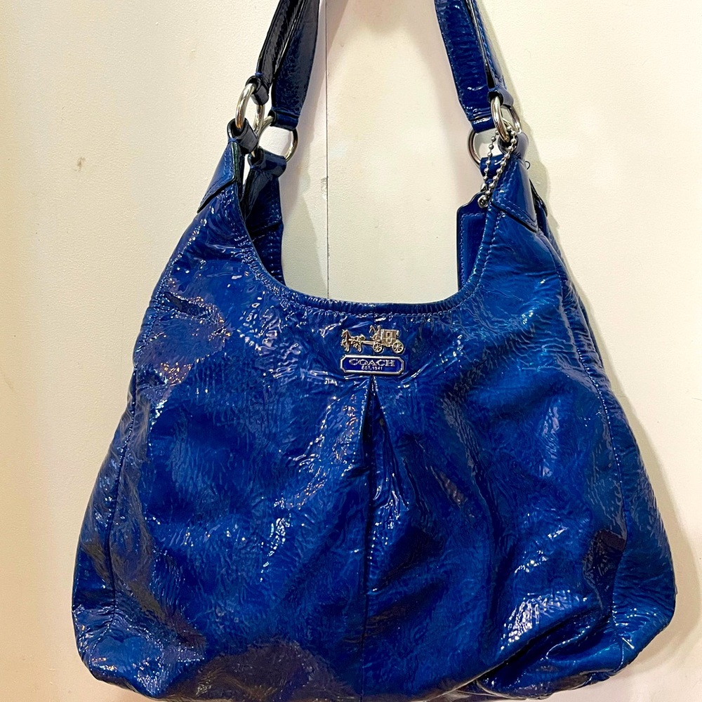 Coach Madison Blue Patent Leather Purse